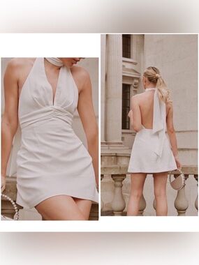 Odd Muse The Ultimate Muse Halter Neck Mini Dress White Size XS